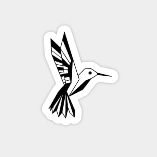 Geometric hummingbird in black and white Sticker